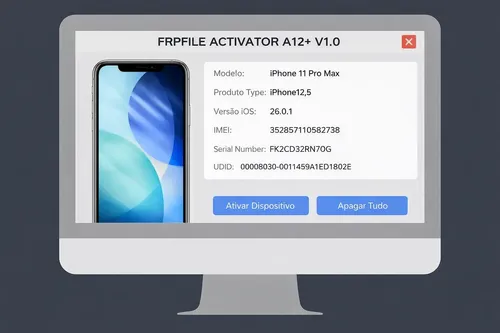 FRPFILE ACTIVATOR A12 + Bypass Hello Screen iPhone XR to 17 Pro Max - IPad A12+ (Sem Sinal)